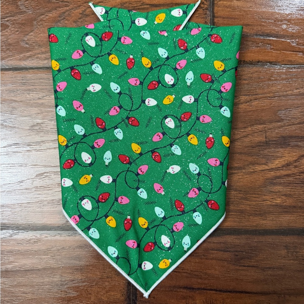 Christmas Lights Dog Bandana with Colorful Lights